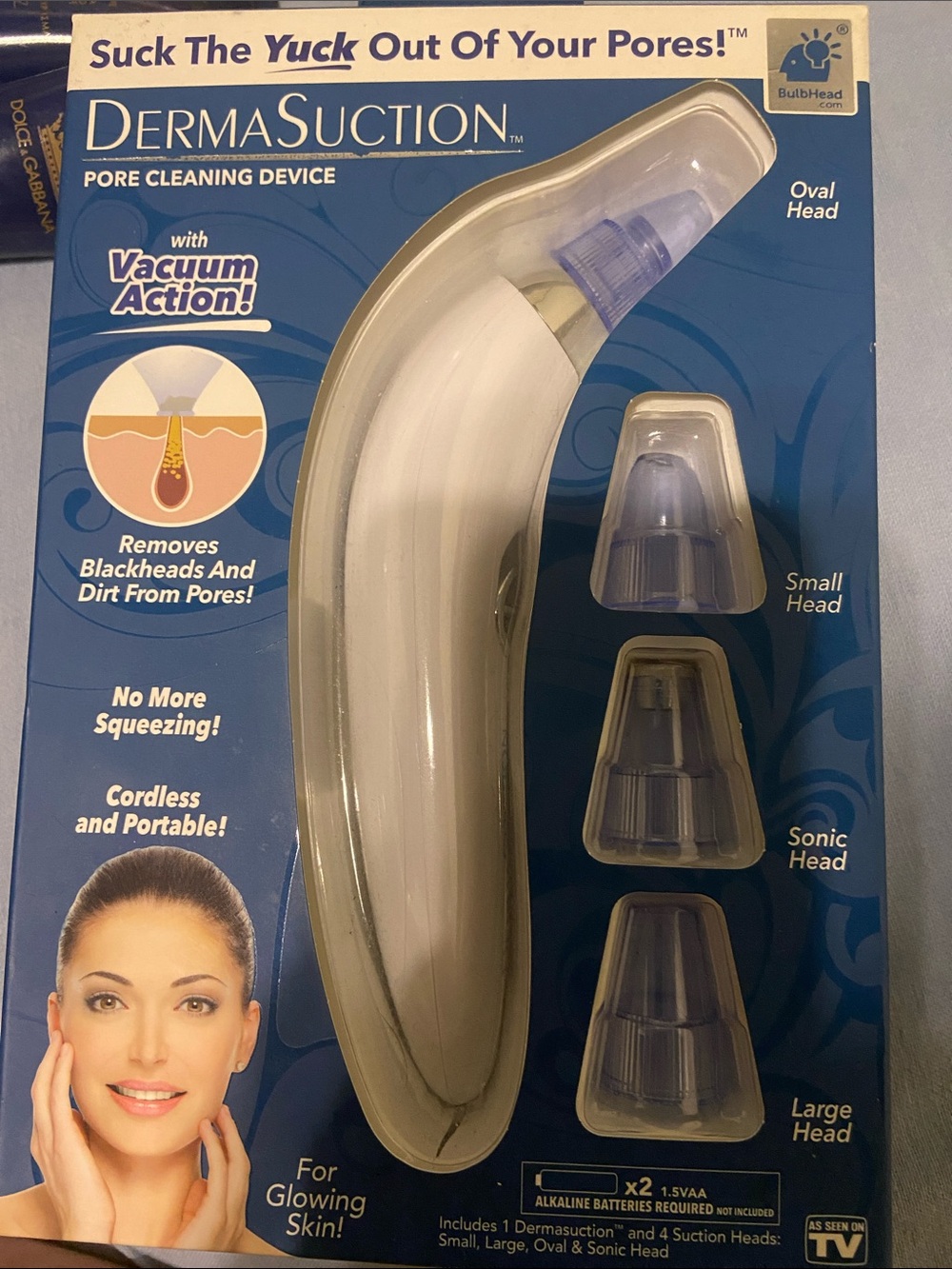 Dolce & Gabbana cream and blue DermaSuction Facial Vacuum Device